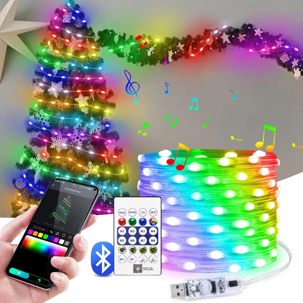RGBIC Christmas Bluetooth String Lights Main image