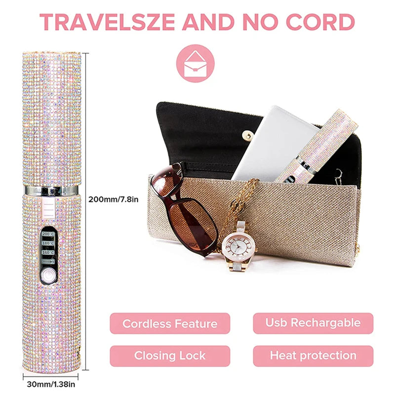 Portable Hair Straightener With Rhinestones Secondary image