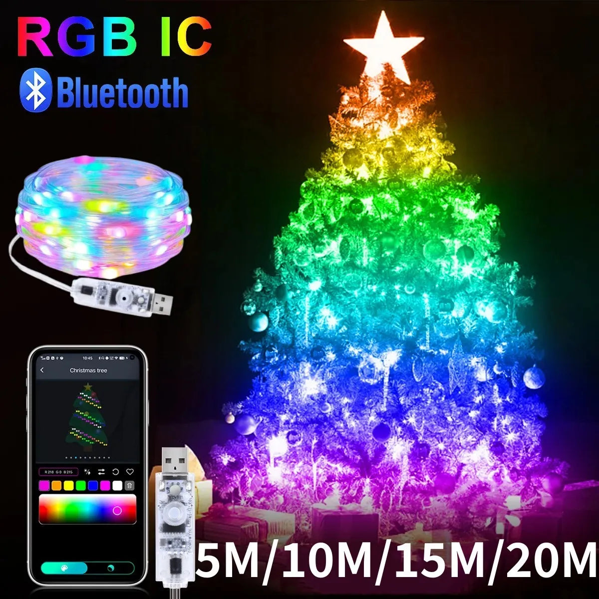 RGBIC Christmas Bluetooth String Lights Secondary image