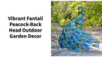 Vibrant Fantail Peacock-Back head Outdoor Garden Decor by@Outfy